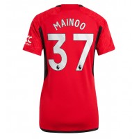 Manchester United Kobbie Mainoo #37 Replica Home Shirt Ladies 2023-24 Short Sleeve